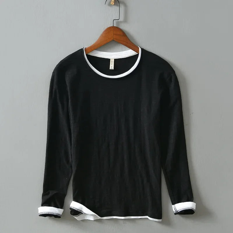 Nightfall Shirt with White Trim – Vintage Style Comfortable Fit