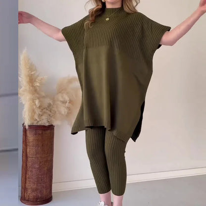 Ciara Two-Piece Soft Knitwear Set Knit Top and Pants Set