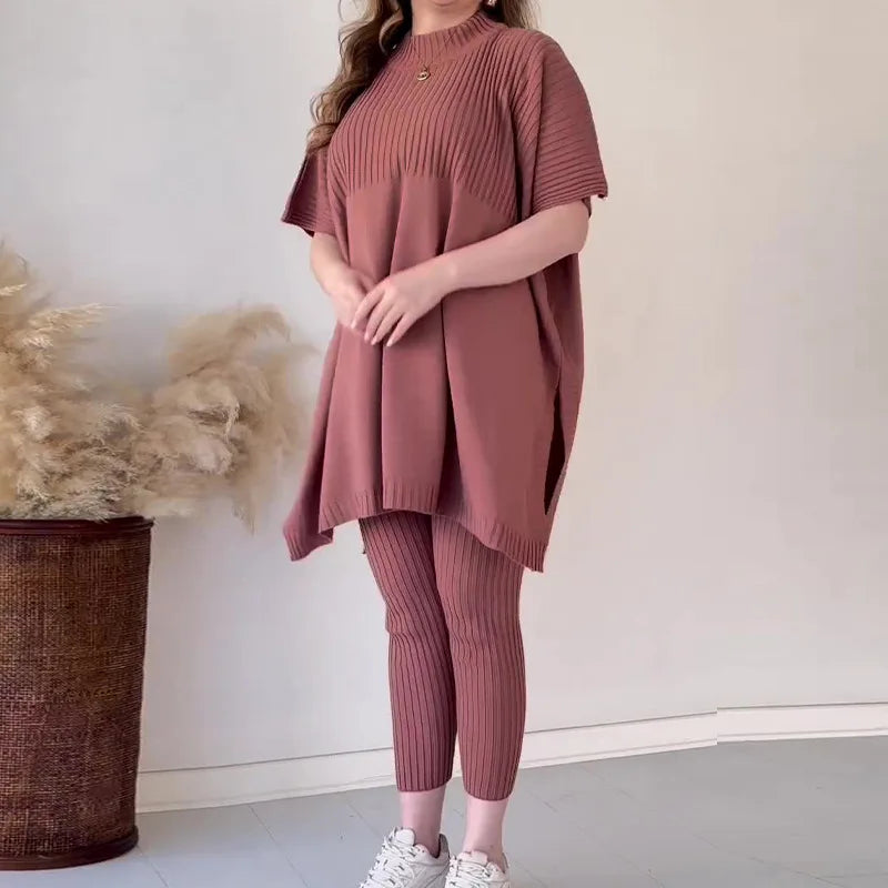 Ciara Two-Piece Soft Knitwear Set Knit Top and Pants Set