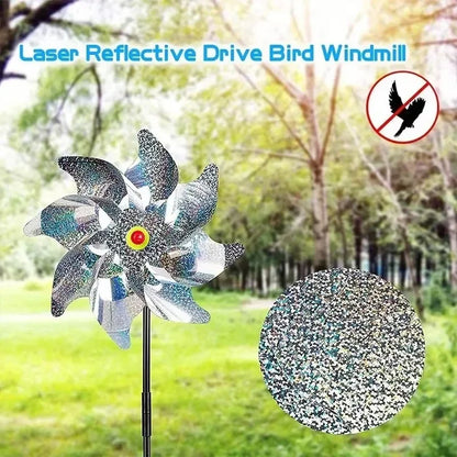 Reflective Windmill Bird Repellent Pinwheels - 5 Pack Eco-Friendly Garden Deterrents for Yard and Orchard Protection 2026