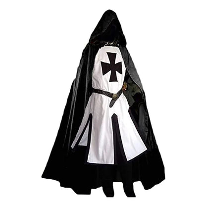 Knights Templar | Medieval Crusader Costume for Adults with Tunic & Hooded Cape