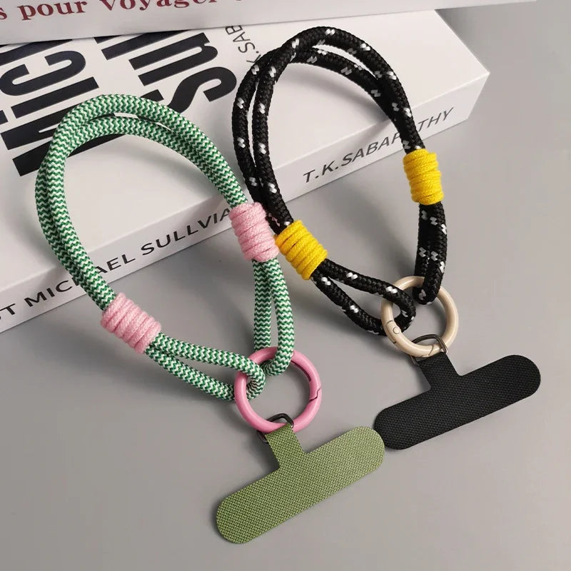 Stylish Universal Phone Lanyard with Anti-Loss Wrist Strap & Accessories - Two-Strand Design for Secure Carrying