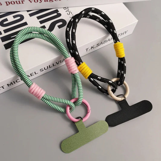 Stylish Universal Phone Lanyard with Anti-Loss Wrist Strap & Accessories - Two-Strand Design for Secure Carrying