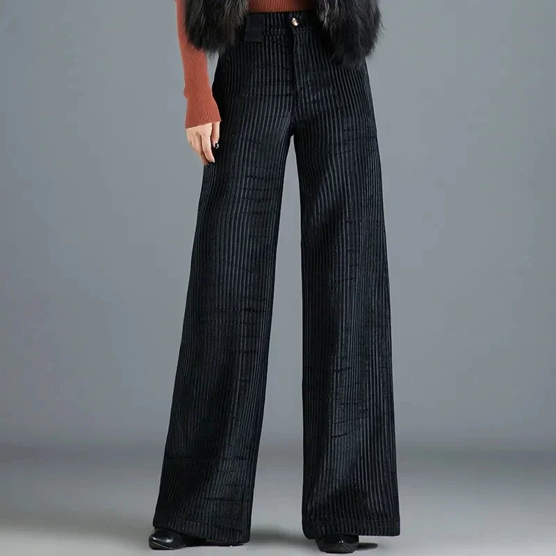 Pantalon évasé en velours chic pour femmes - Coupe flatteuse, couleurs polyvalentes et confort ultime