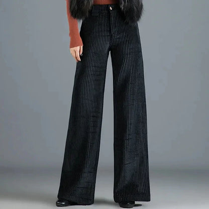 Pantalon évasé en velours chic pour femmes - Coupe flatteuse, couleurs polyvalentes et confort ultime