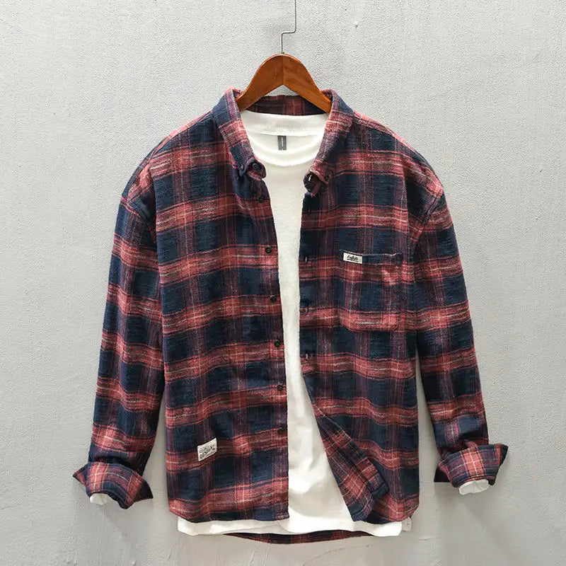 Levi Plaid Shirt with Soft Brushed Texture and Lightweight Comfort