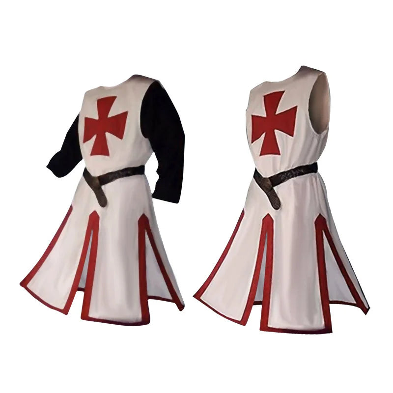 Knights Templar | Medieval Crusader Costume for Adults with Tunic & Hooded Cape