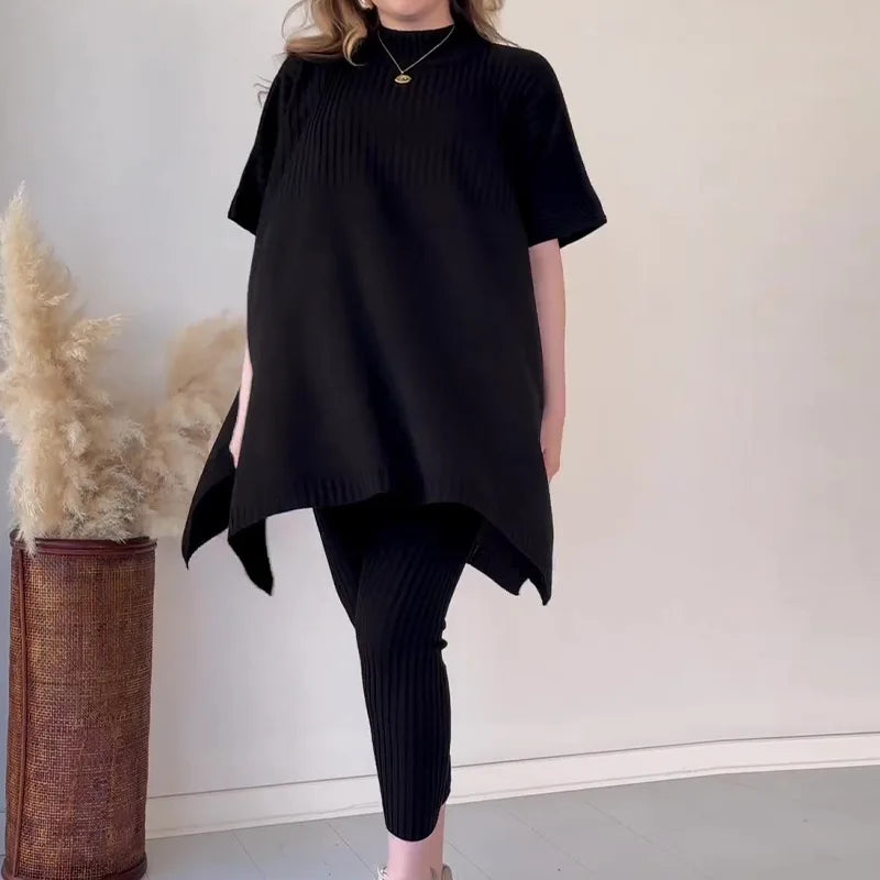 Ciara Two-Piece Soft Knitwear Set Knit Top and Pants Set