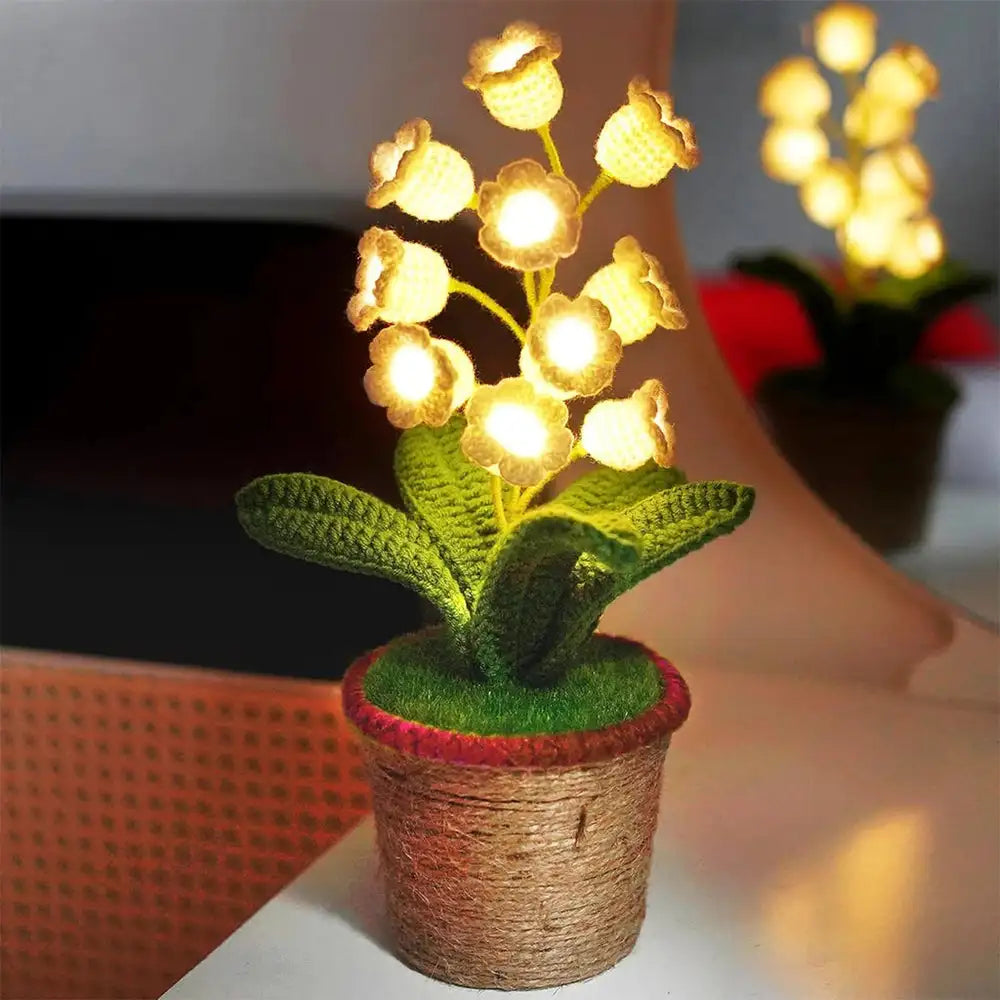 Halloween Cotton Rope Knitted Lily of the Valley Lamp Cozy for Spooky Autumn Home Decor