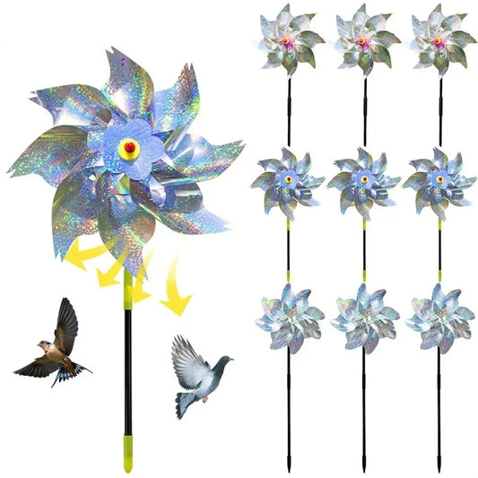 Reflective Windmill Bird Repellent Pinwheels - 5 Pack Eco-Friendly Garden Deterrents for Yard and Orchard Protection 2026