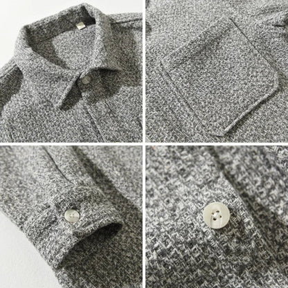 Alberto Knitted Boucle Button-Down Overshirt