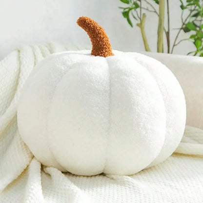 Halloween Plush Pumpkin Throw Pillow – Soft Sherpa and Boucle Cushion for Cozy Fall Decor, Kids and Babies