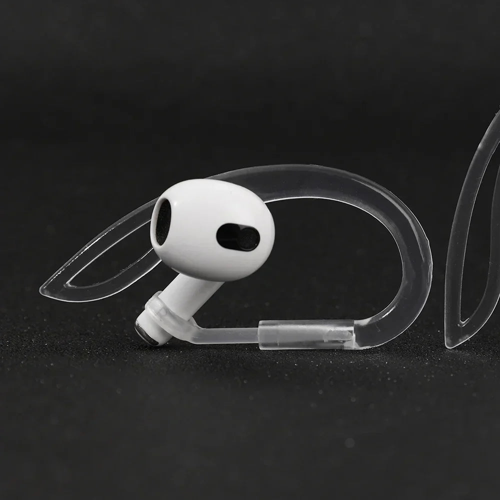 Adjustable Transparent Silicone Ear Hooks for AirPods – Anti-Slip Sports Accessories for Secure Fit