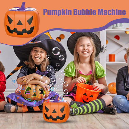 Halloween Pumpkin Bubble Machine with Spooky Sound and Light Effects for Festive Party Decorations