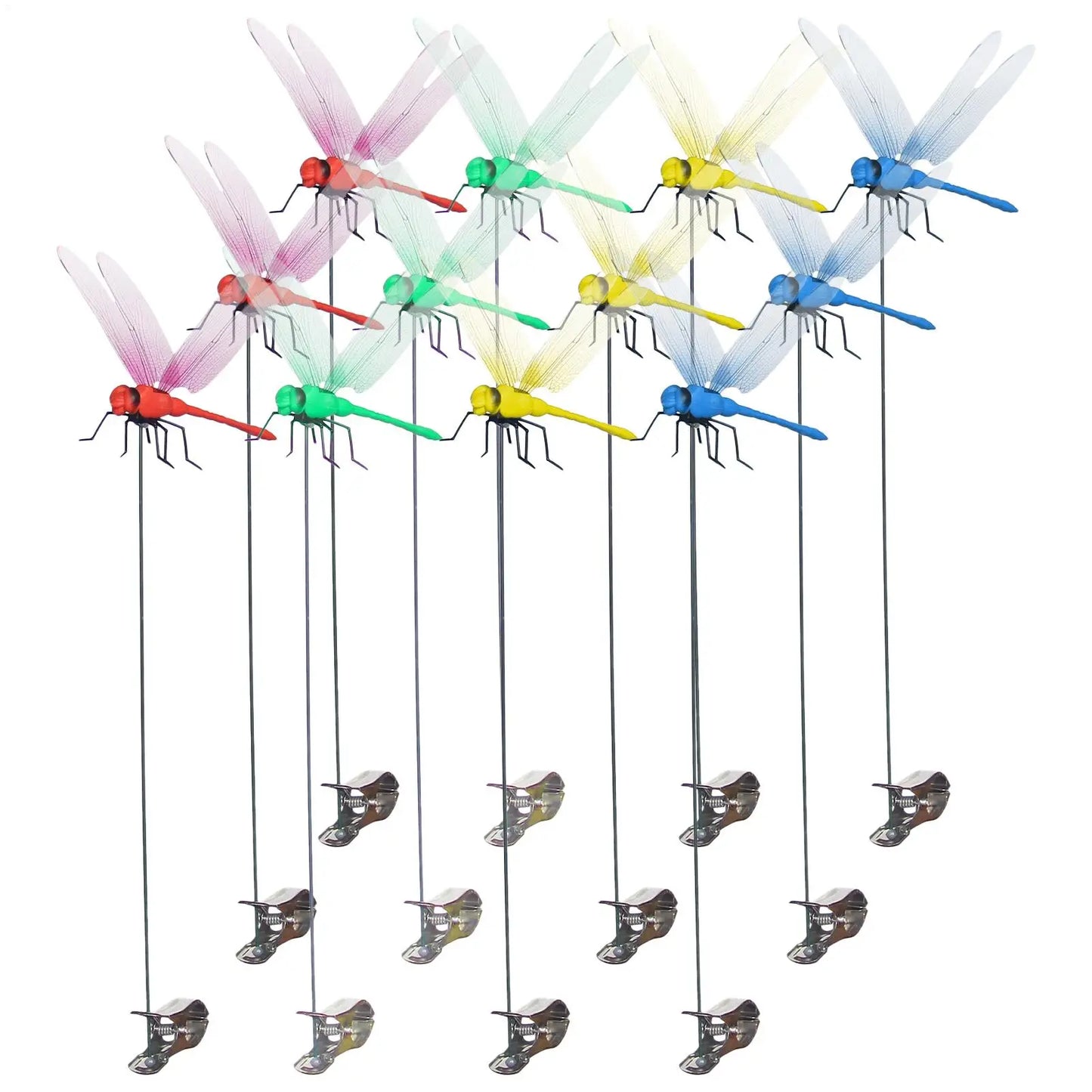 12-Pack Dragonfly Hat Clips – Realistic Insect Deterrents for Garden Decor, Trending Summer 2026 Bug Repellent Accessories