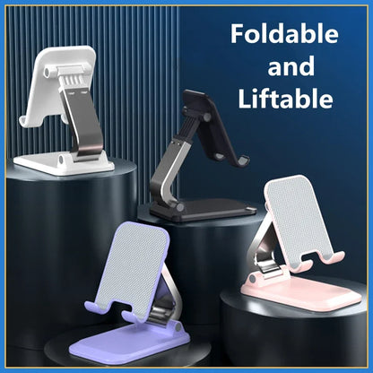 Adjustable Aluminum Phone and Tablet Stand - Ergonomic Holder for iPad, iPhone, and Android Devices - Foldable Desk Accessory