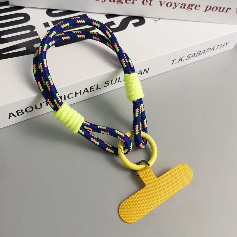 Stylish Universal Phone Lanyard with Anti-Loss Wrist Strap & Accessories - Two-Strand Design for Secure Carrying