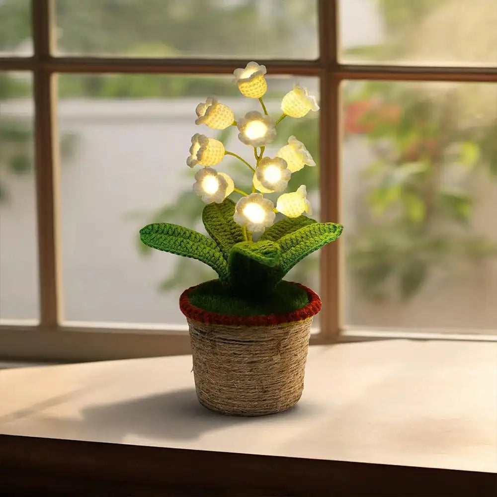 Halloween Cotton Rope Knitted Lily of the Valley Lamp Cozy for Spooky Autumn Home Decor