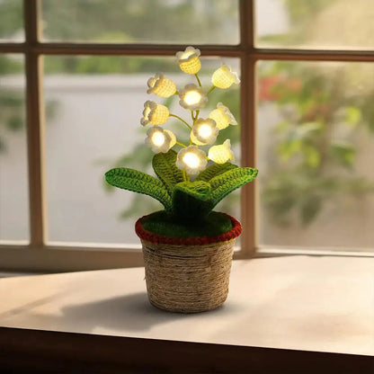 Halloween Cotton Rope Knitted Lily of the Valley Lamp Cozy for Spooky Autumn Home Decor
