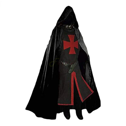 Knights Templar | Medieval Crusader Costume for Adults with Tunic & Hooded Cape