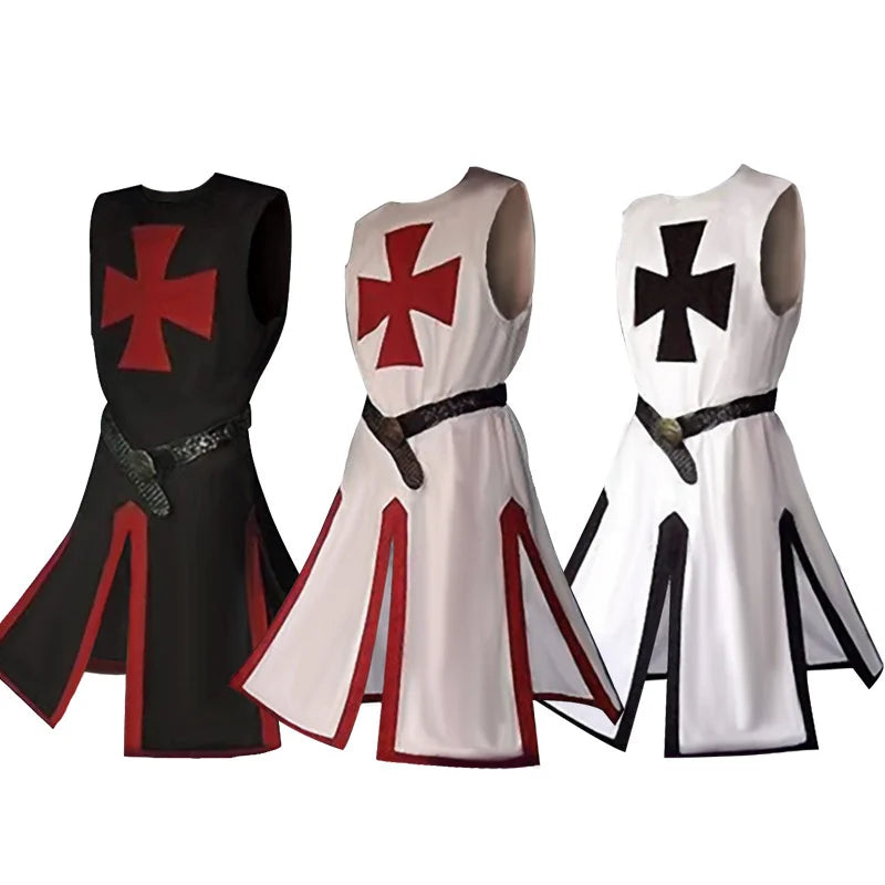 Knights Templar | Medieval Crusader Costume for Adults with Tunic & Hooded Cape