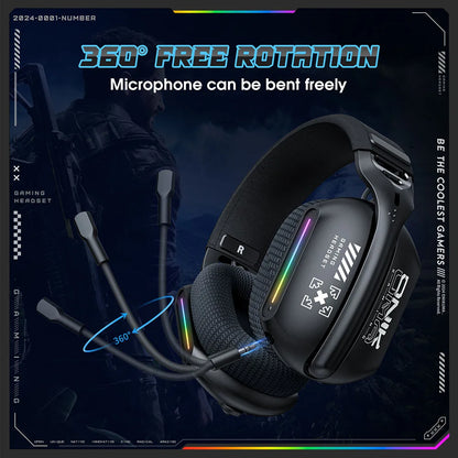 ONIKUMA | Wireless Gaming Headset with Bluetooth, 2.4G & Wired Connectivity