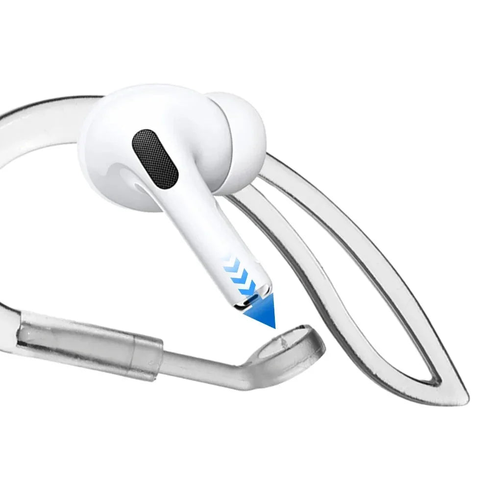 Adjustable Transparent Silicone Ear Hooks for AirPods – Anti-Slip Sports Accessories for Secure Fit