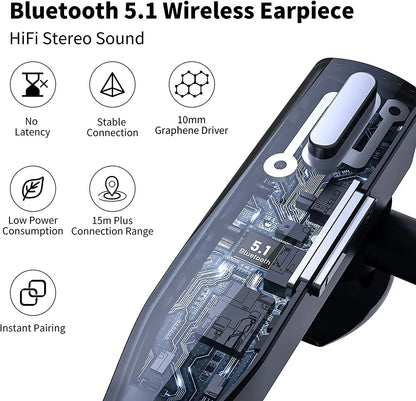 Bluetooth 5.1 Wireless Noise-Canceling Headset – Comfortable Ear-Mounted Business Headphones