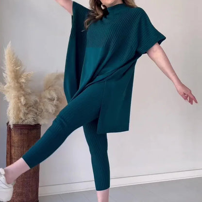 Ciara Two-Piece Soft Knitwear Set Knit Top and Pants Set