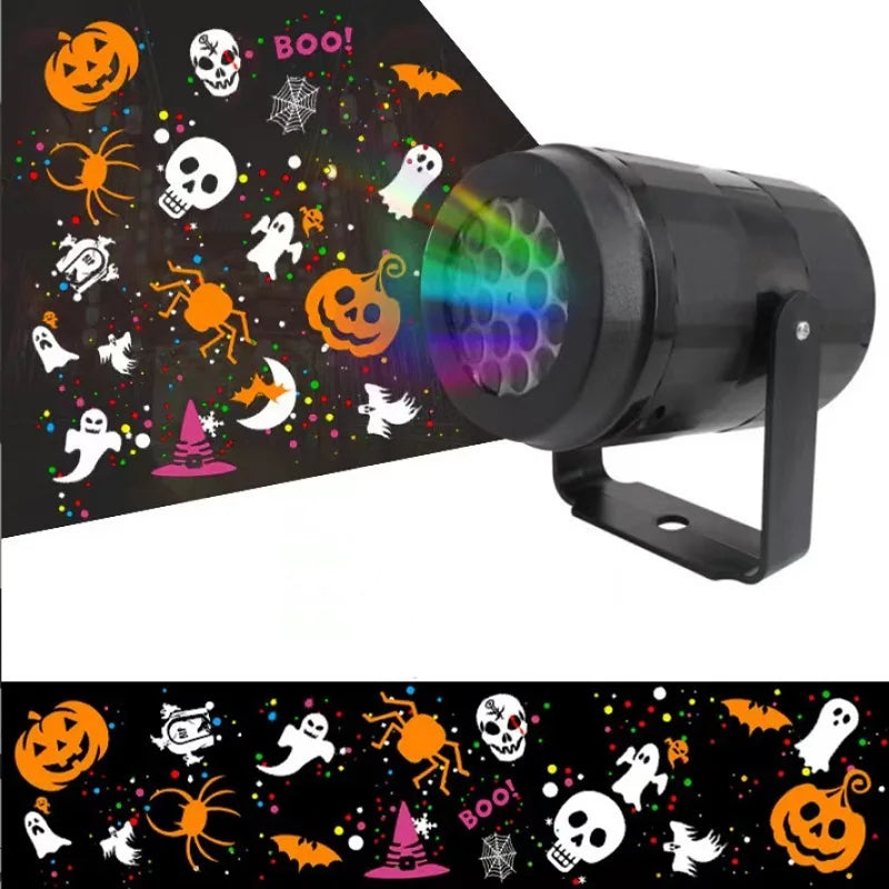 Outdoor Halloween LED Rotating Projector Lights for Spooky Silhouettes and Festive Ambiance