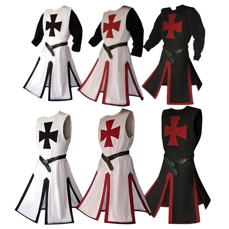 Knights Templar | Medieval Crusader Costume for Adults with Tunic & Hooded Cape