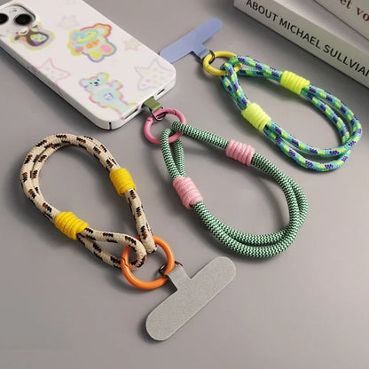Stylish Universal Phone Lanyard with Anti-Loss Wrist Strap & Accessories - Two-Strand Design for Secure Carrying