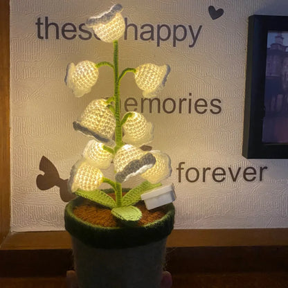 Halloween Cotton Rope Knitted Lily of the Valley Lamp Cozy for Spooky Autumn Home Decor