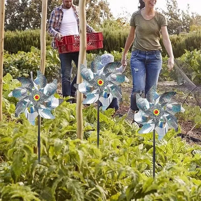 Reflective Windmill Bird Repellent Pinwheels - 5 Pack Eco-Friendly Garden Deterrents for Yard and Orchard Protection 2026