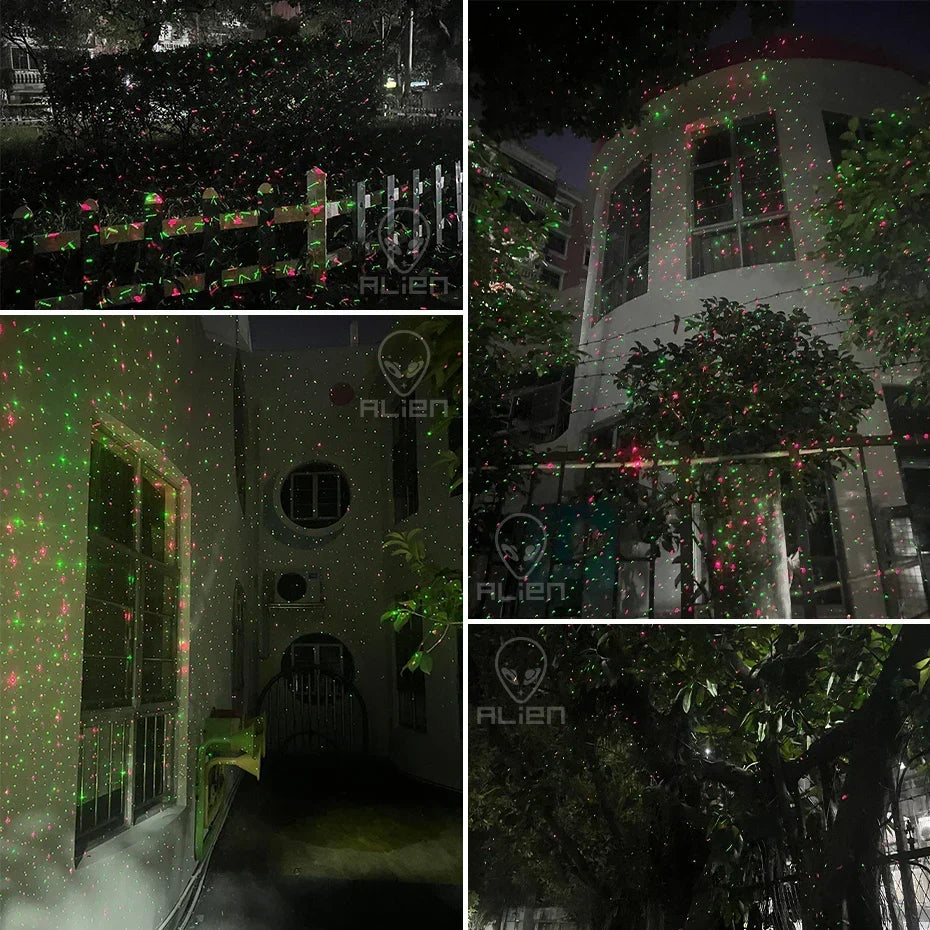 Halloween Outdoor Moving Laser Light Projector Waterproof Garden Decoration with Red, Green, and Blue Dots for Spooky Displays