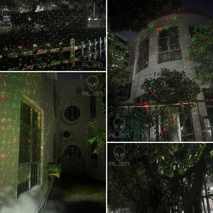 Halloween Outdoor Moving Laser Light Projector Waterproof Garden Decoration with Red, Green, and Blue Dots for Spooky Displays