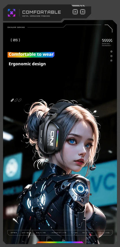ONIKUMA | Wireless Gaming Headset with Bluetooth, 2.4G & Wired Connectivity