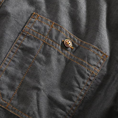 Nicolas Vintage Style Shirt with Dual Chest Pockets and Contrast Stitching