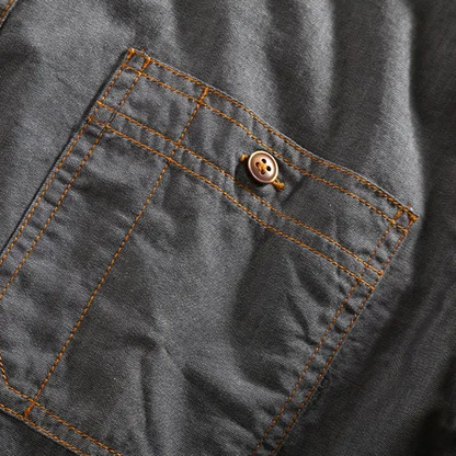 Nicolas Vintage Style Shirt with Dual Chest Pockets and Contrast Stitching