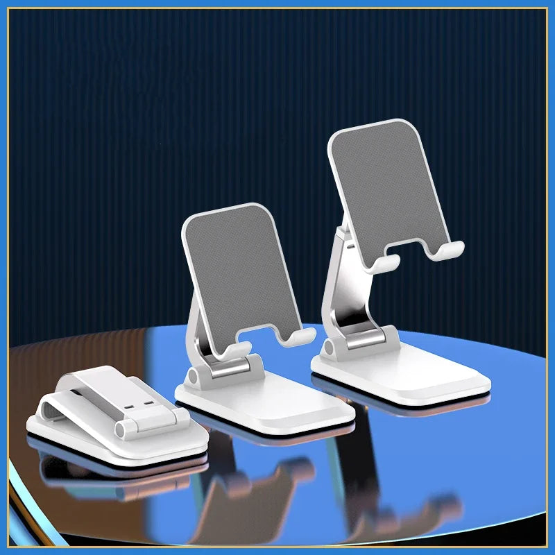 Adjustable Aluminum Phone and Tablet Stand - Ergonomic Holder for iPad, iPhone, and Android Devices - Foldable Desk Accessory