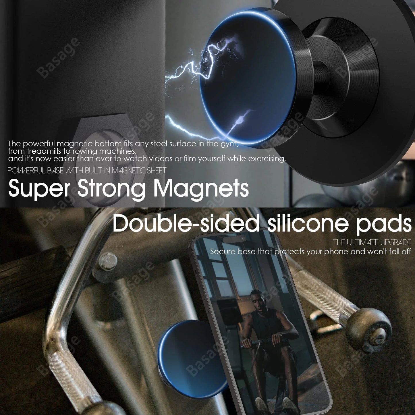 FlexGrip | Magnetic Phone Holder for Gym – Hands-Free Workout Mount