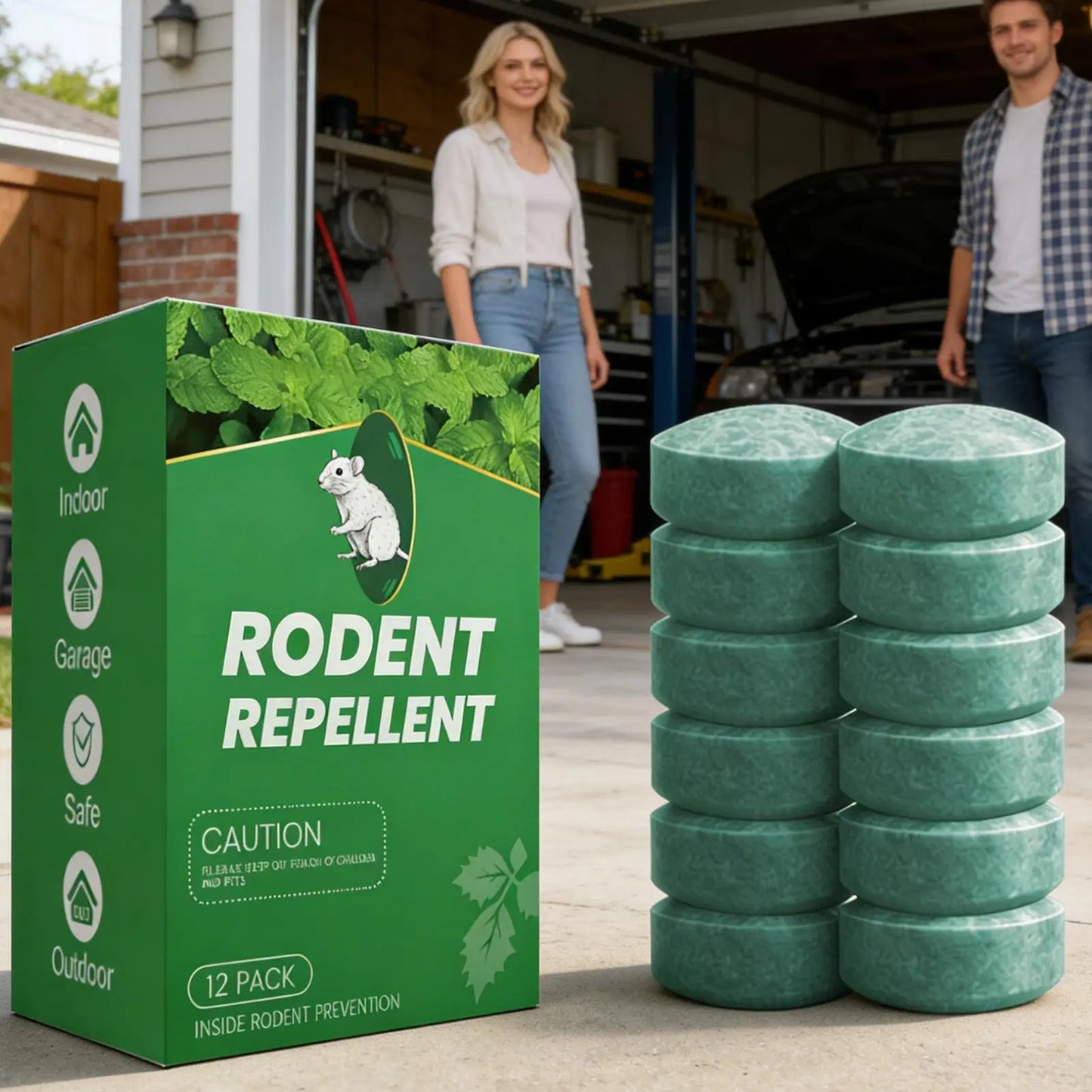 Palline repellenti per roditori all'olio di menta piperita | Confezione da 12 dissuasori naturali per topi, sicuri per gli animali domestici