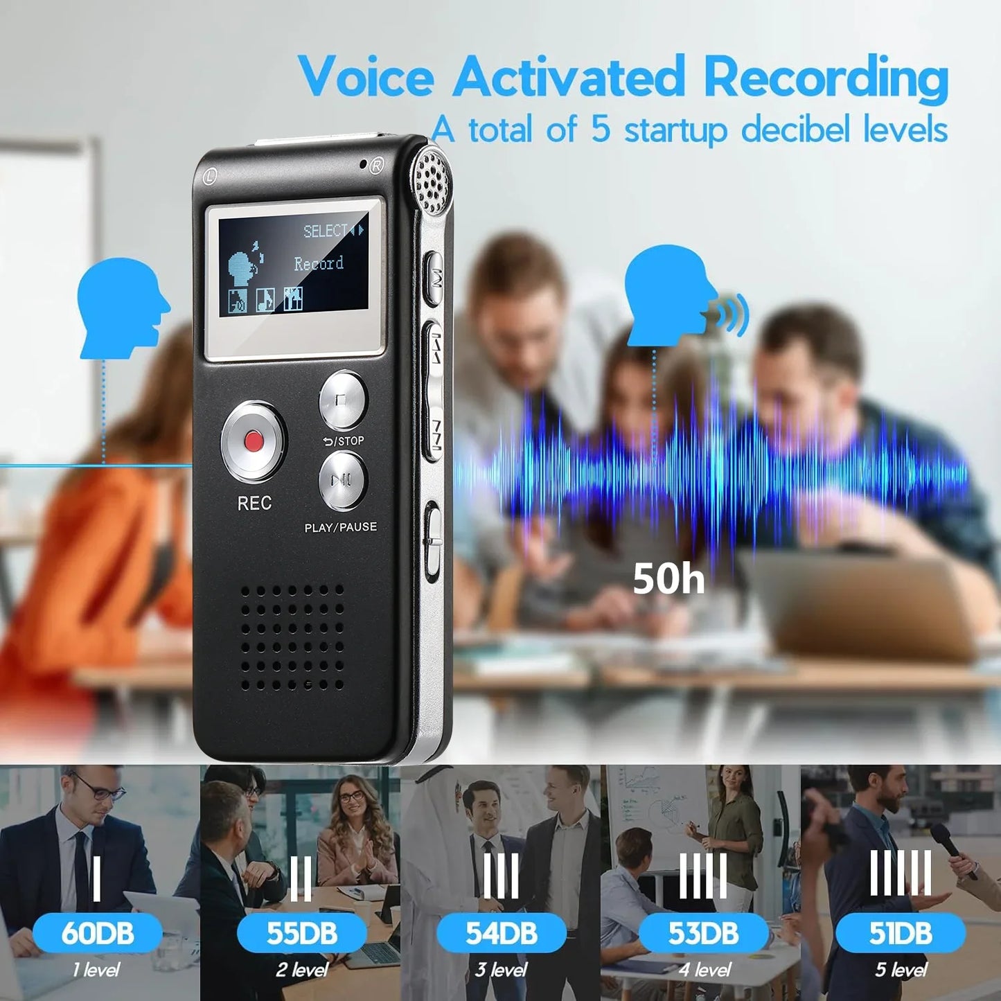EchoNote | Voice Activated Mini Voice Recorder for Lectures