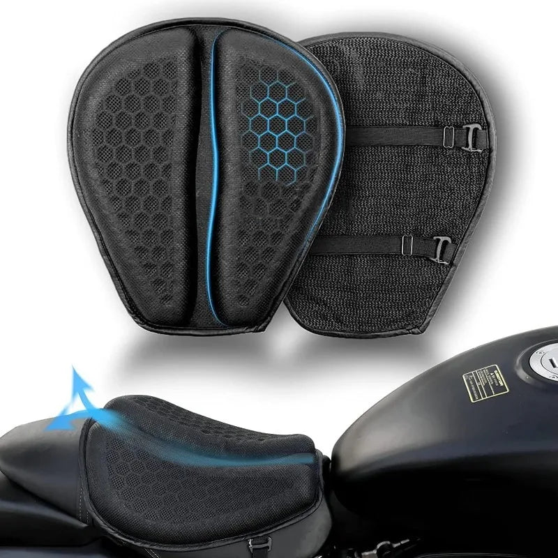 RideComfort | Motorcycle Gel Seat Cushion with 3D Honeycomb Design & Anti-Slip Base
