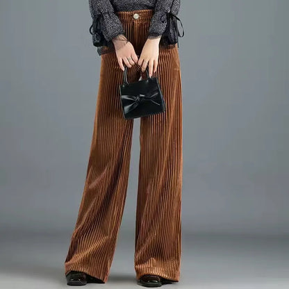 Pantalon évasé en velours chic pour femmes - Coupe flatteuse, couleurs polyvalentes et confort ultime