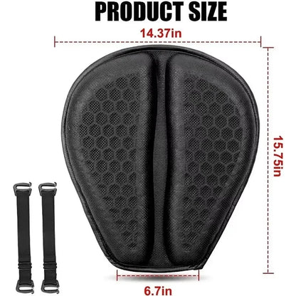 RideComfort | Motorcycle Gel Seat Cushion with 3D Honeycomb Design & Anti-Slip Base