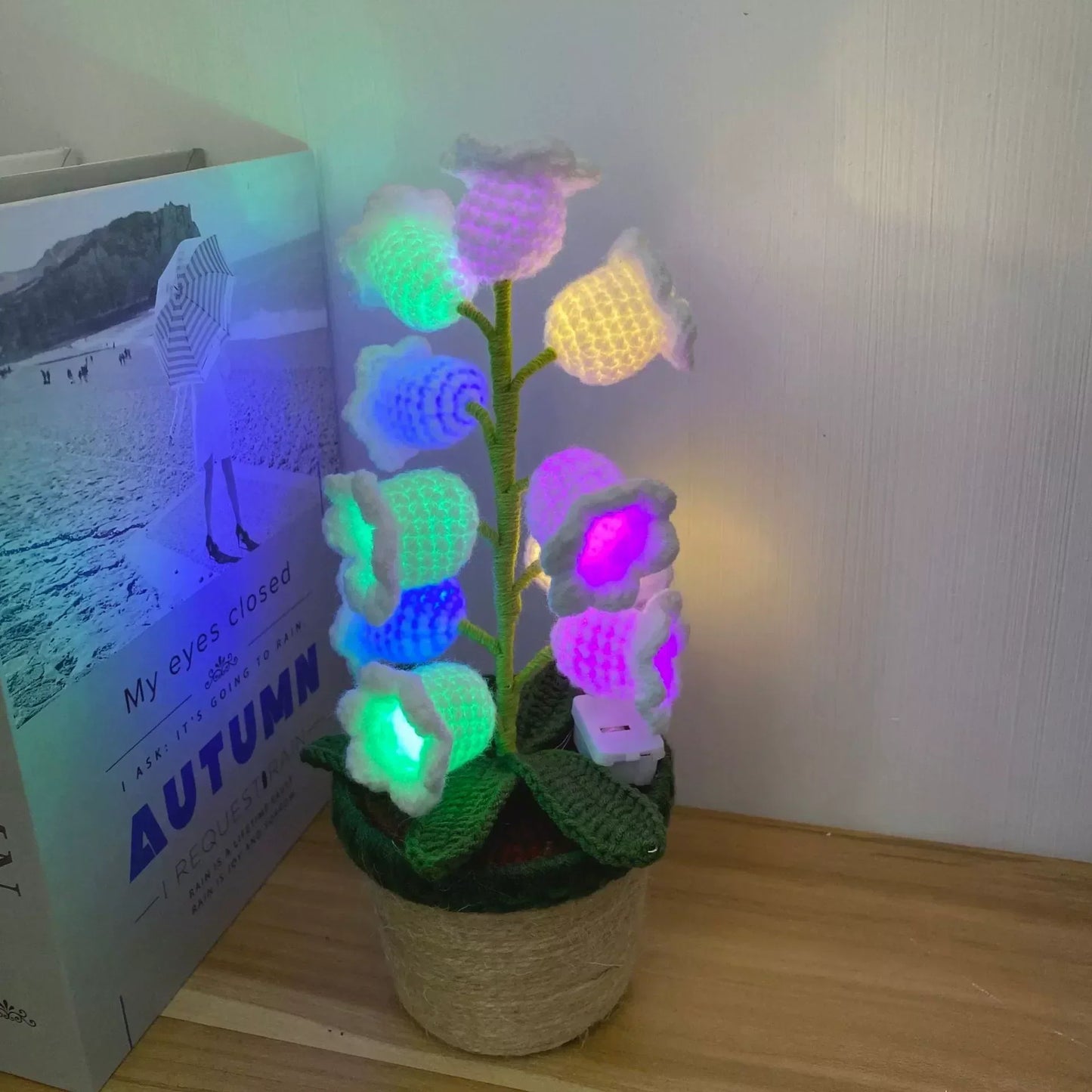 Halloween Cotton Rope Knitted Lily of the Valley Lamp Cozy for Spooky Autumn Home Decor