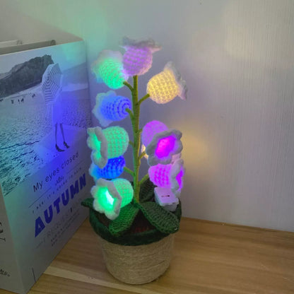 Halloween Cotton Rope Knitted Lily of the Valley Lamp Cozy for Spooky Autumn Home Decor