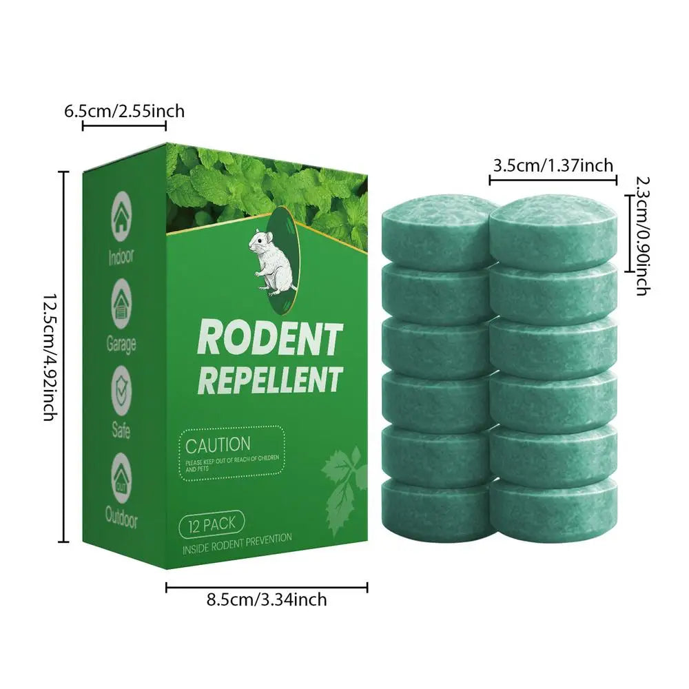 Palline repellenti per roditori all'olio di menta piperita | Confezione da 12 dissuasori naturali per topi, sicuri per gli animali domestici