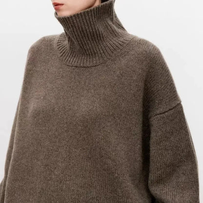 Women's Oversized Knit Turtleneck Ribbed Soft Blend – Elara